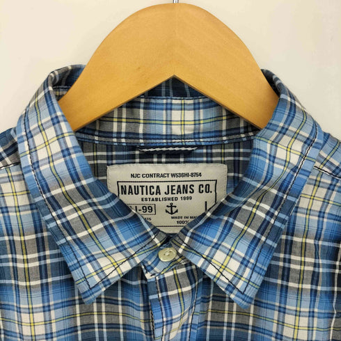 ノーティカ NAUTICA JEANS オンブレ チェック 半袖 シャツ メンズ import:L