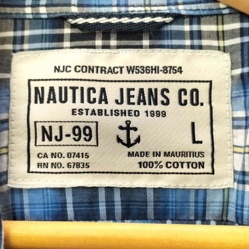 ノーティカ NAUTICA JEANS オンブレ チェック 半袖 シャツ メンズ import:L