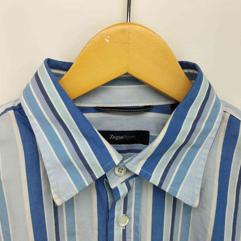 ゼニアスポーツ Zegna sport マルチストライプ レギュラーカラー シャツ メンズ import:XXL
