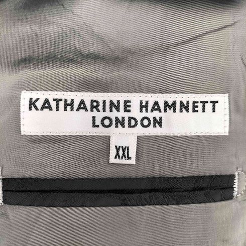 キャサリンハムネットロンドン KATHARINE HAMNETT LONDON 背抜き 2B シングル テーラード ジャケット ノータック スラックス スーツ セットアップ メンズ XXL