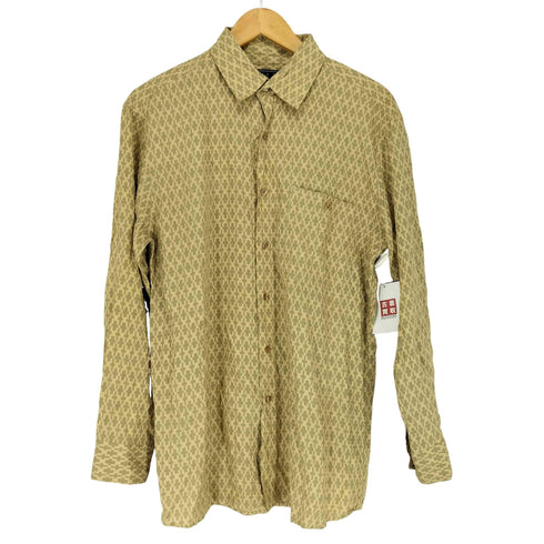 総柄シルクシャツ メンズ M