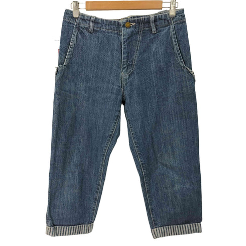 ワイズ Ys ヒッコリー 変形ポケット クロップドデニムパンツ レディース 2