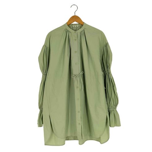 エンフォルド ENFOLD 21AW COブロード ギャザーオーバーBLOUSE レディース JPN:38