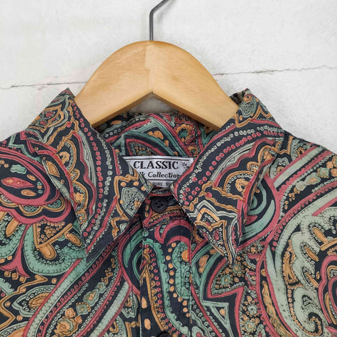 ペイズリー柄シルクシャツ メンズ M