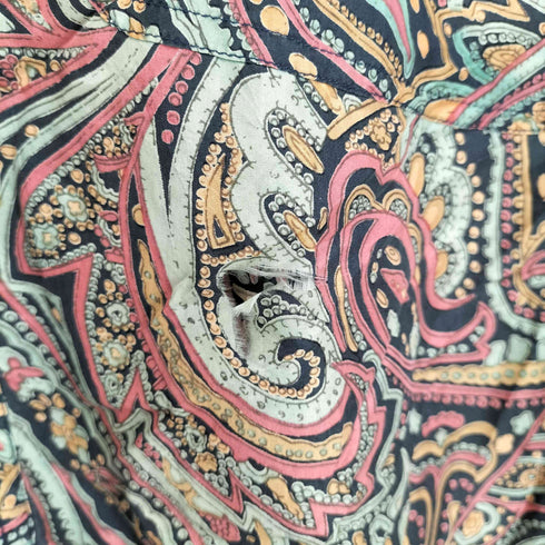 ペイズリー柄シルクシャツ メンズ M
