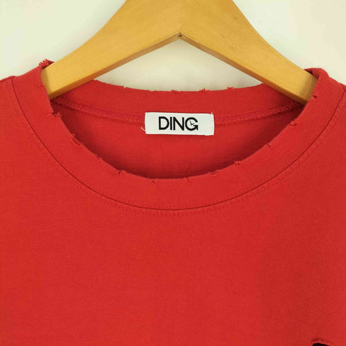 DING ダメージ加工 7分袖Tシャツ メンズ FREE