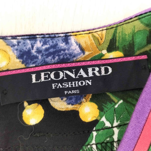 レオナール LEONARD コットン フラワープリント クロスギャザーワンピース レディース JPN:M