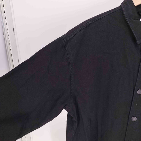 ザラ ZARA 19AW RELAXED FIT グラフィック プリント ワッペン デニム ジャケット メンズ import:L