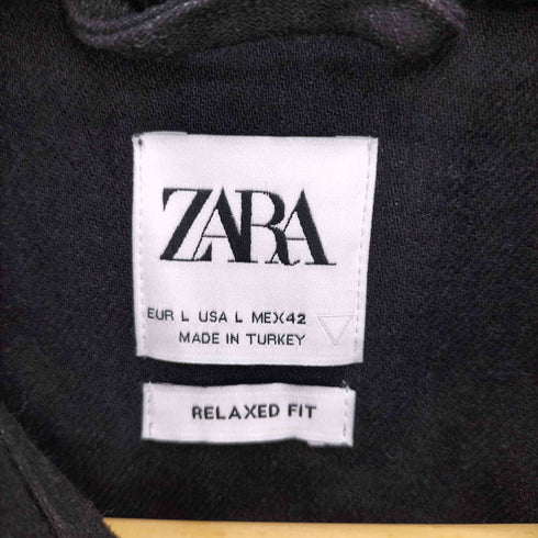 ザラ ZARA 19AW RELAXED FIT グラフィック プリント ワッペン デニム ジャケット メンズ import:L