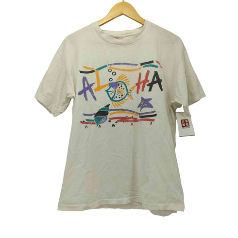 USA製 80-90s SOF TEEボディ ALOHAデザインプリント S/S クルーネックTシャツ シングルステッチ メンズ import:L