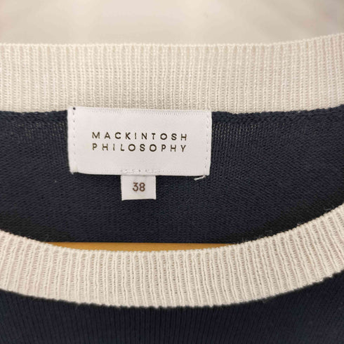マッキントッシュフィロソフィー MACKINTOSH PHILOSOPHY コットンポリ クルーネック 半袖ニット レディース 38