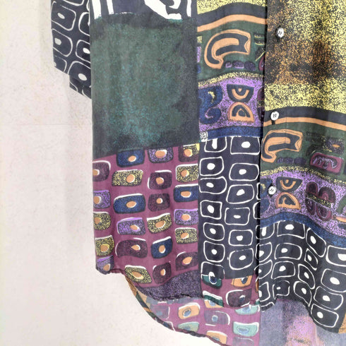 SANTANA 総柄シルクシャツ メンズ M