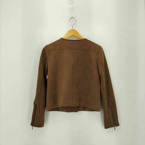 アデイインザライフユナイテッドアローズ A day in the life UNITED ARROWS スウェード ノーカラーライダースジャケット レディース 38