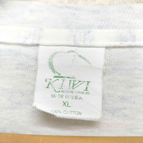 KIWI USA製 袖裾シングル ボーダー柄クルーネックTシャツ メンズ XL