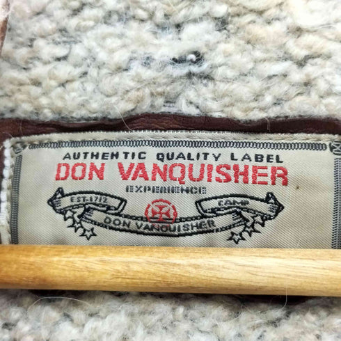 DON VANQUISHER ワッペンロゴ フードファー 異素材 レザーコート レディース import:S