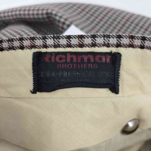 Richman BROTHERS 70S TALON ホック SCOVILL ジップ チェック柄 フレア パンツ メンズ