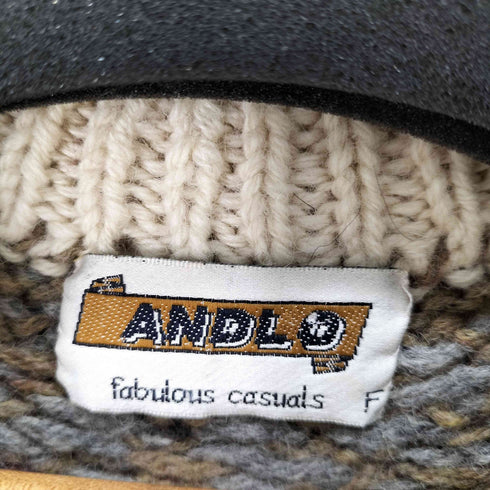 ANDLO ノルディック柄 ウールニット メンズ FREE