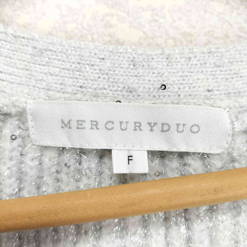 マーキュリーデュオ MERCURYDUO スパンコールクロップドカーディガン レディース F