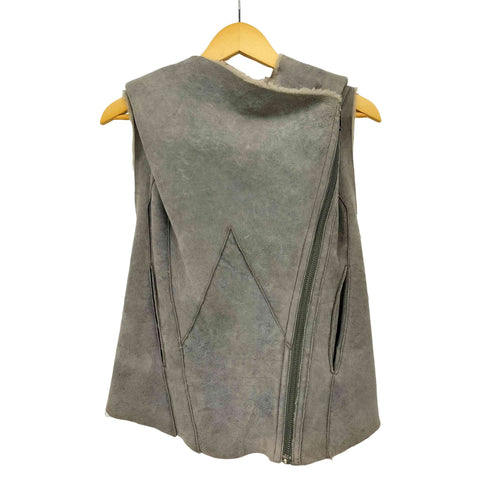 ヘルムートラング HELMUT LANG ラムレザー 羊革 ボア ライダース ムートンベスト レディース P