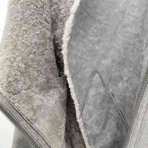 ヘルムートラング HELMUT LANG ラムレザー 羊革 ボア ライダース ムートンベスト レディース P
