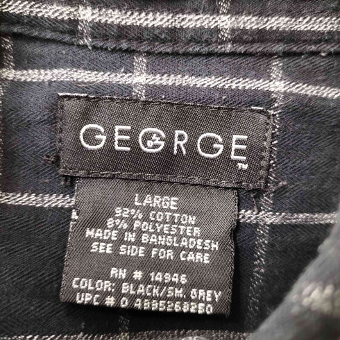 GEORGE チェック柄BDシャツ メンズ import:L