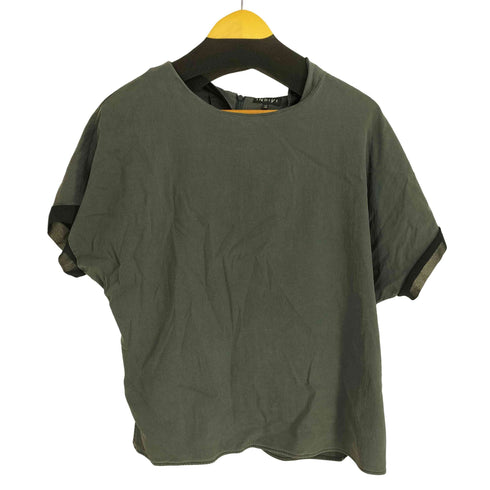 インディヴィ INDIVI クルーネックシアースリーブデザインブラウス レディース UK:12