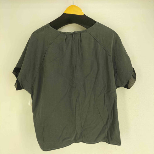 インディヴィ INDIVI クルーネックシアースリーブデザインブラウス レディース UK:12