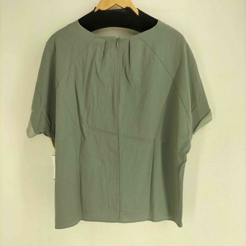 インディヴィ INDIVI クルーネックシアースリーブデザインブラウス レディース UK:12