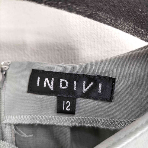 インディヴィ INDIVI クルーネックシアースリーブデザインブラウス レディース UK:12