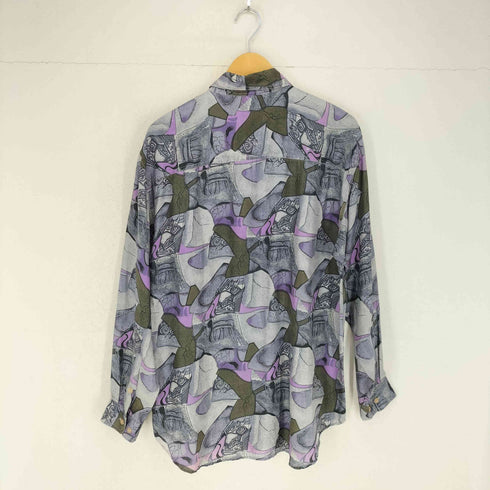 STONC シルク100% 総柄シャツ メンズ import:S