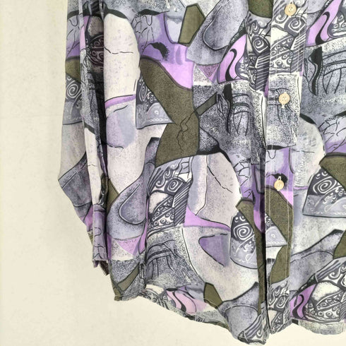 STONC シルク100% 総柄シャツ メンズ import:S