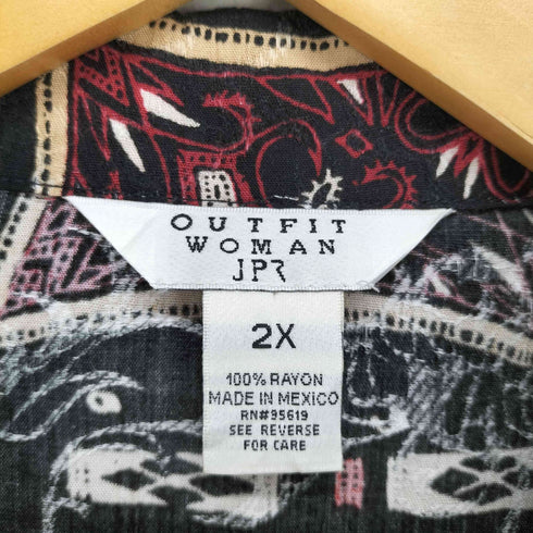 OUTFIT WOMAN 総柄レーヨンボックスシャツ レディース 2XL