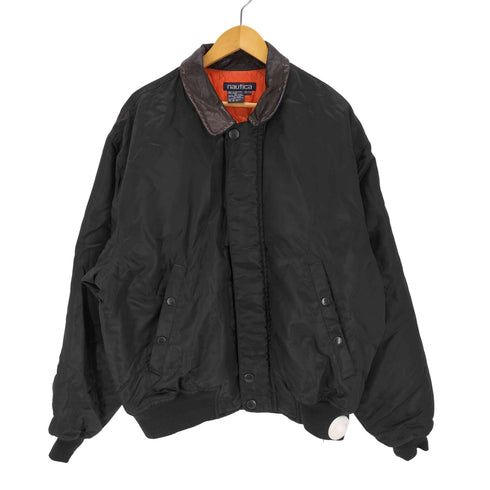 ノーティカ NAUTICA 90s 襟レザー 中綿スイングトップ メンズ JPN:XXL XXL