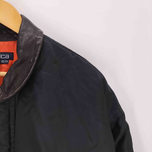 ノーティカ NAUTICA 90s 襟レザー 中綿スイングトップ メンズ JPN:XXL XXL