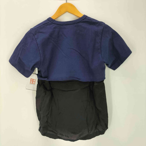 ローブドシャンブルコムデギャルソン robe de chambre COMME des GARCONS AD2002 2002SS 製品染め シアー ドッキング S/S クルーネック Tシャツ レディース