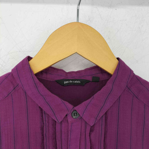 パドカレ pas de calais ピンタック ドビーストライプブラウス レディース 36