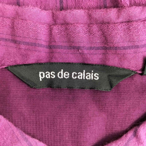 パドカレ pas de calais ピンタック ドビーストライプブラウス レディース 36
