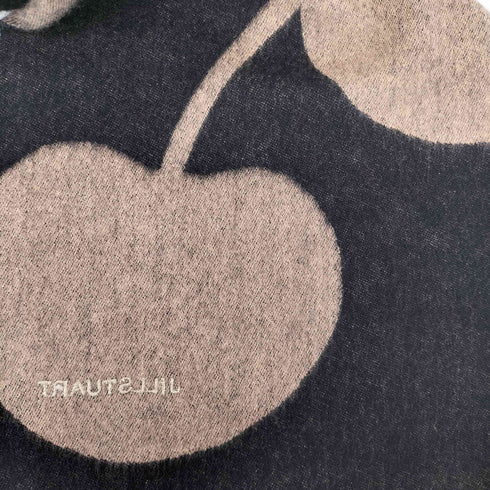ジルスチュアート JILLSTUART さくらんぼ柄 ウール カシミヤ フリンジ マフラー レディース