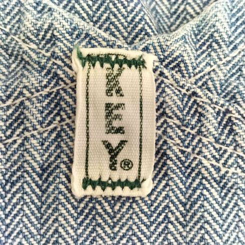 キー KEY ストライプデニムオーバーオール メンズ