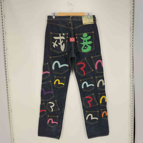 エヴィス EVISU 刺繍 メニーポケット 黄耳 デニムパンツ メンズ 34inch