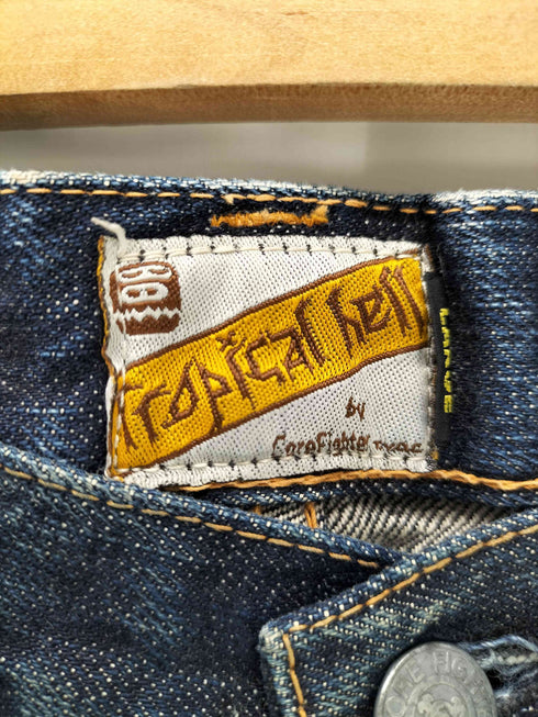 コアファイター corefighterco. 90-00S Toropical hell ジップ ポケット ジップフライ デニム パンツ メンズ L