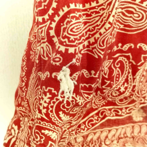 ポロラルフローレン POLO RALPH LAUREN リネンシルク混 バンダナ柄 オープンカラーシャツ メンズ import:S