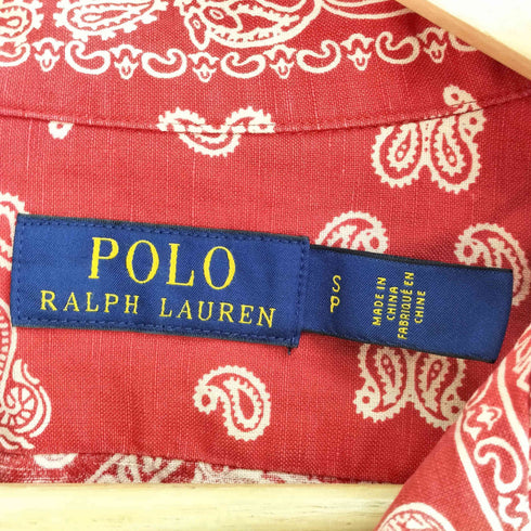 ポロラルフローレン POLO RALPH LAUREN リネンシルク混 バンダナ柄 オープンカラーシャツ メンズ import:S