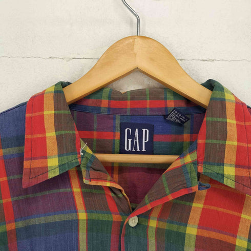 ギャップ Gap 90s OLD GAP 開襟チェック柄シャツ メンズ import:XL