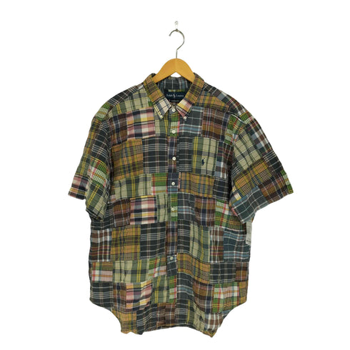 ラルフローレン RALPH LAUREN CLASSIC FIT ポニー刺繍パッチワークBDシャツ メンズ XXL