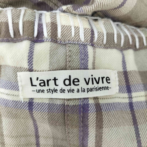 l'art de vivre ステッチデザインチェックブラウス レディース
