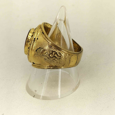ユーエスエムシー USMC 18KT 刻印 MARINES アメリカ海兵隊 ゴールド カレッジ ミリタリーリング メンズ 19号