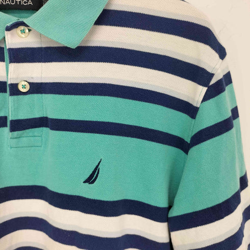 ノーティカ NAUTICA ボーダーポロシャツ メンズ import:M