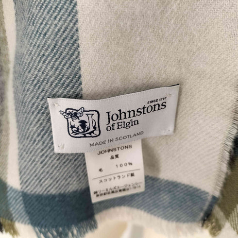 ジョンストンズオブエルガン johnstons of elgin スコットランド製 チェック マフラー レディース