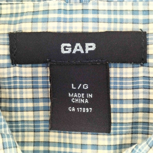 ギャップ Gap 00S レギュラーカラーS/S チェックシャツ メンズ import:L